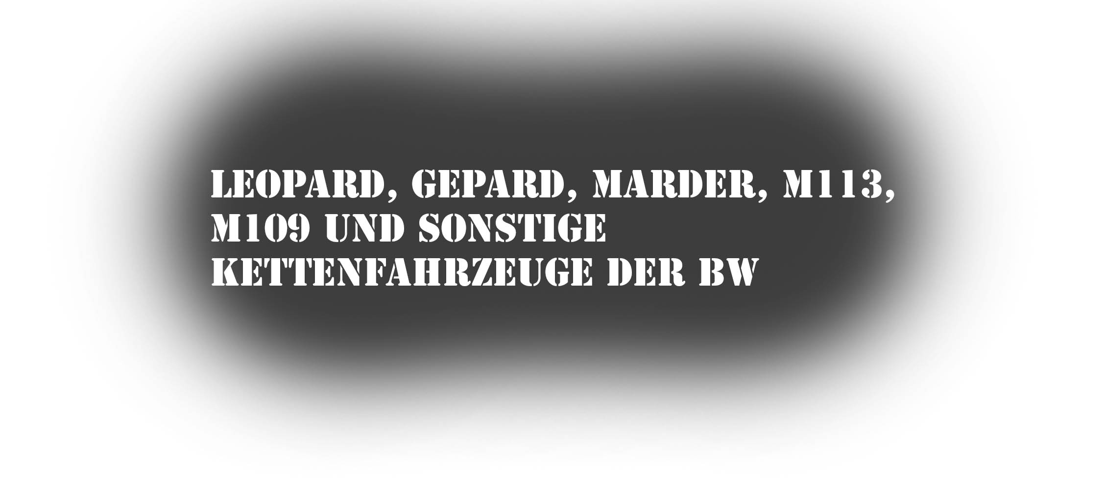 Leopard, Gepard, Marder, M113, M109 und sonstige Kettenfahrzeuge der Bundeswehr