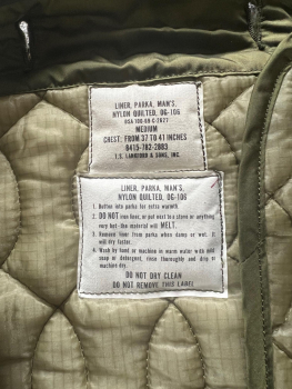 Preview: US Leiner futter für M 65 Jacke Oliv Neu ,US Army,Vietnam