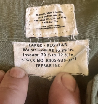 Preview: US Army Jungle Pants M64 Vietnam Feldhose Hose  in oliv