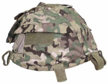 Helmet cover w pouches Helmbezug mit Taschen Operation camo Helm Tarnbezug