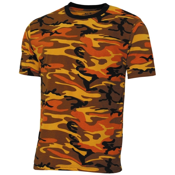 US T-Shirt, in Streetstyle, orange-camo