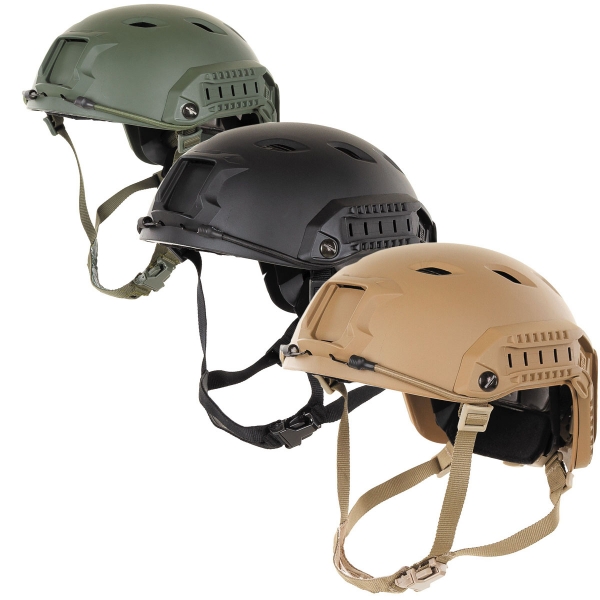 US Helm, FAST-Fallschirmjäger, coyote, Rails, ABS-Kunststoff