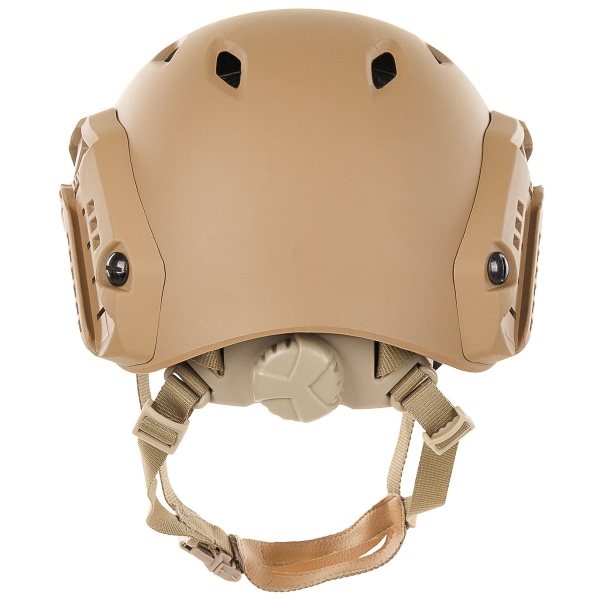 US helmet FAST paratrooper in coyote with rails, made of ABS plastic