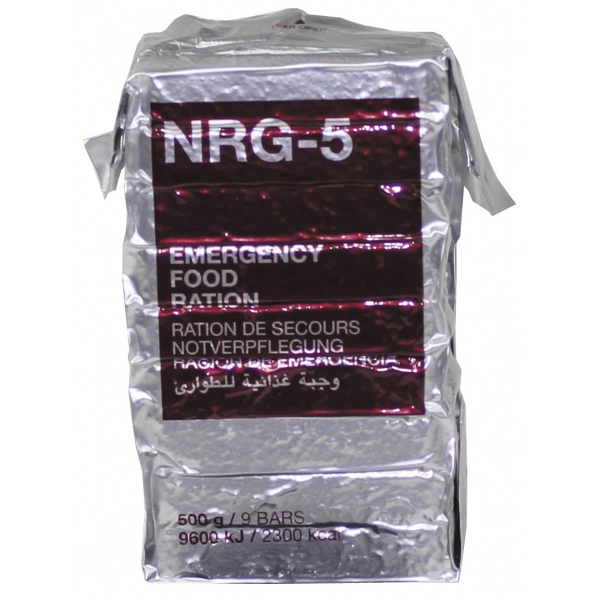 Notverpflegung, NRG-5, 500 g, 9 Riegel,Preper