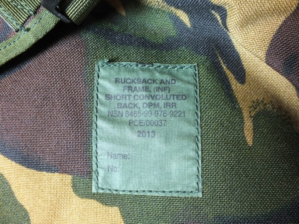 Brit. Army Rucksack DPM Frame Infantry Short Convoluted Back,IRR,woodland