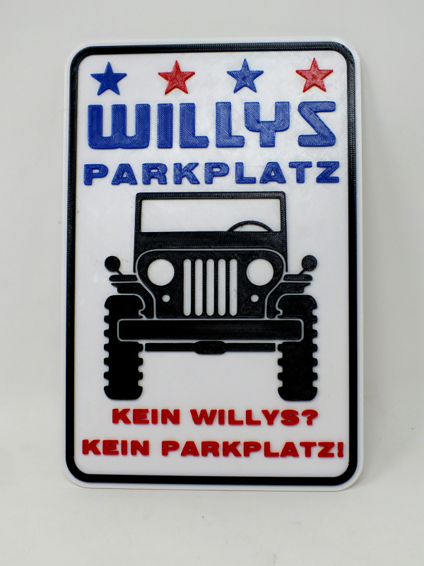 Parkschild 3D nur für Willys