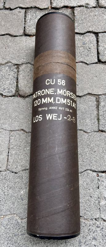 Bundeswehr Packhülse für 120 mm Werfer munition