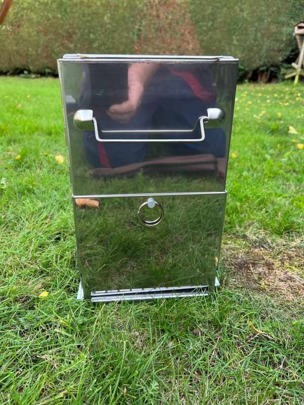 Rocket stove with grate foldable in stainless steel medium hobo