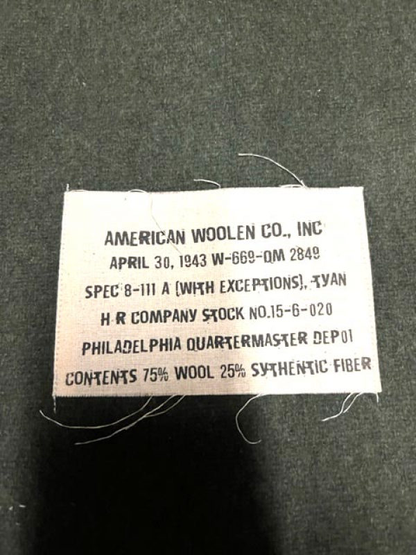 US Army WWII WK2 wool blanket olive NOS