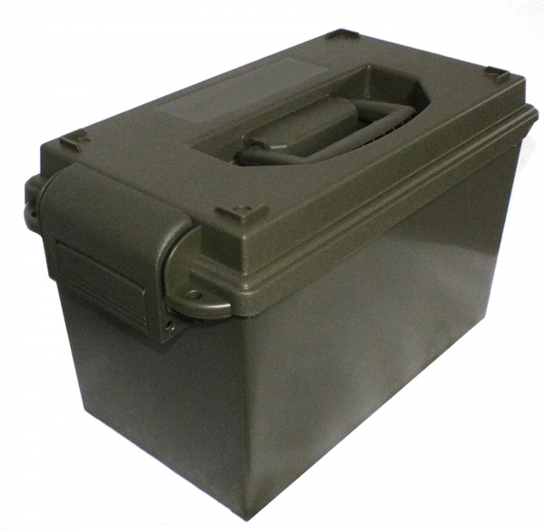 US Kunststoffkiste  Kiste Army Ammo Box Cal. 50 mm oliv