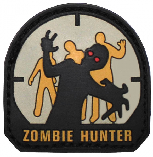 Klett Patch - Zombie Hunter (Gummi/Rubber) 3D Abzeichen Endzeit Monster